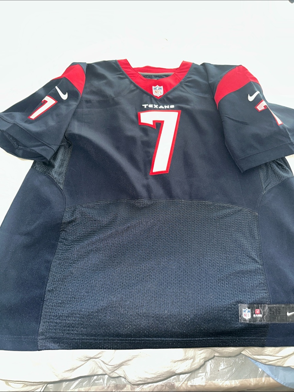 Nike Navy and Red Texans #7 Football Jersey
